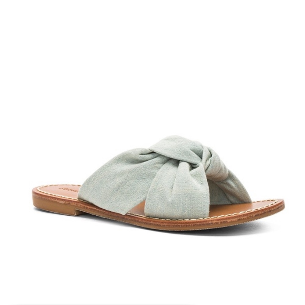 Soludos Chambray Knotted Slide Sandal